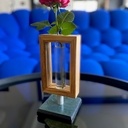 Soliflore bois et verre