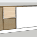 Meuble bas blanc et bois