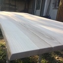 Plateau de table et sa finition faite par son propriétaire