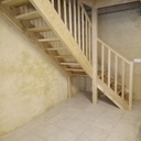 Escalier droit 2 volées en frêne