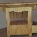 Queue d'aronde coulissante sous le plateau