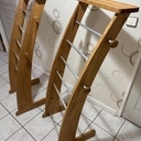 Portant à vêtements en chêne et alu ( Valet de chambre )
