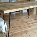 Table chêne/joint "pont de bateau" 100% sur-cyclée