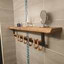 Étagère fixation invisible pour salle de bain