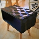 Chevet marqueterie 3d