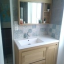 Meuble de salle de bains avec son miroir