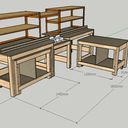 Miter Saw Station with Rolling Workbenches - Banc de scie a onglet radiale avec établi roulant