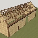 Charpente et couverture d'une vieille grange