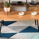 Table basse en chêne massif et métal