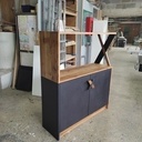 Meuble en chêne et fibracolor noir