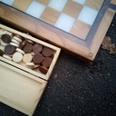 Jeu retournable dames et petits chevaux