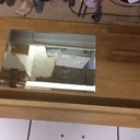 Miroir en chêne lamellé collé