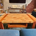 Table basse en chêne et sapelli