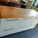 Plan de travail en châtaignier et noyer