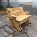 Banc tranformable en table