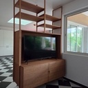 Meuble TV/biblio inspiré "mid-century"