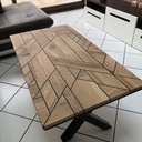 Table basse joints type pont de bateau