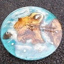 Horloge iles en hetre echauffée