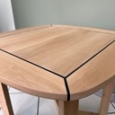 Table d'appoint bouleau, chêne et joints pont de bateau