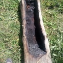 Manche "herminette"+ pot de fleur