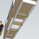 Meuble bas blanc et bois