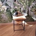 Table d'appoint bois métal en forme de pyramide inversée
