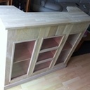 Bar vitrine en chêne massif