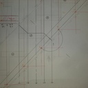 demi cercle d'un niveau à l'autre , la ligne k sera le centre du rond