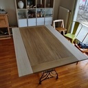 Plateau de table en chêne et rallonges d'appoint en CP