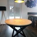 Table ronde bambou extensible