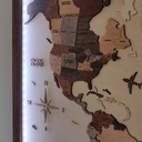 Cadre de type caisse américaine pour tableau map monde