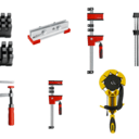 Parc complet de serre-joints Bessey (+20 presses) + meuble de rangement mobile sur mesure