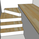 Quatre marches quart tournant