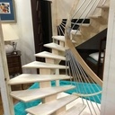 Maquette au 1/5 Escalier 2 quarts tournants, sur limon central