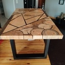 Table basse en rondins