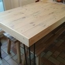 Table palette et acier