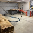 Ensemble bureau meuble TV et bibliothèque en chêne et valchromat noir