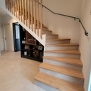 Habillage d’escalier. Chêne de Bourgogne.