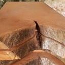 Tableau Acajou massif en symétrie et gaufrage crâqué feuilles 24K