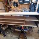 Meuble TV suspendu (replaqué chêne / valchromat)