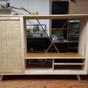 Meuble télé avec portes cannées