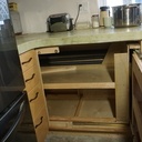 Tiroirs d'un angle de comptoir