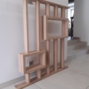 Claustra / brise vue en chêne et insert sapelli