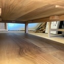 Table basse en merisier et chêne