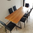 Table Mélèze et acier