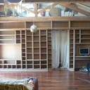 Bibliothèque murale en panneau de bambou