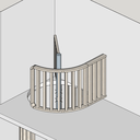 Garde-corps en frêne pour escalier en colimaçon