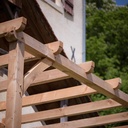 Pergola en douglas - réalisée en chantier participatif
