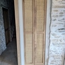 Portes de placard chêne et cannage