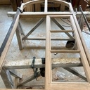 Croisée à la française reproduction avec imposte chantournée cintrée